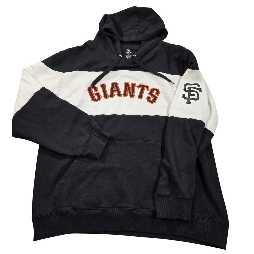 San Francisco Giants Hoodie Mens Large Black White Colorblock MLB Stitches 94893